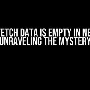 Why Fetch Data is Empty in Next.js: Unraveling the Mystery